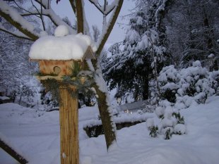 Hausfassade / Außenansichten 'Weihnachten und Winter im Garten'
