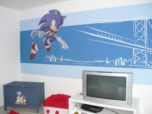 unsere Wandgestaltung zum Thema Sonic.